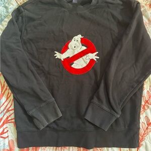 H&M Black Crewneck Sweater with Red Graphic